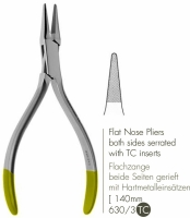 Flat  nose pliers | Vlakke tang | serrated bekjes | TC inserts | 630/3TC